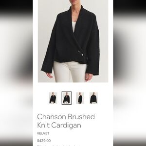 Velvet Charcoal Textured Cardigan